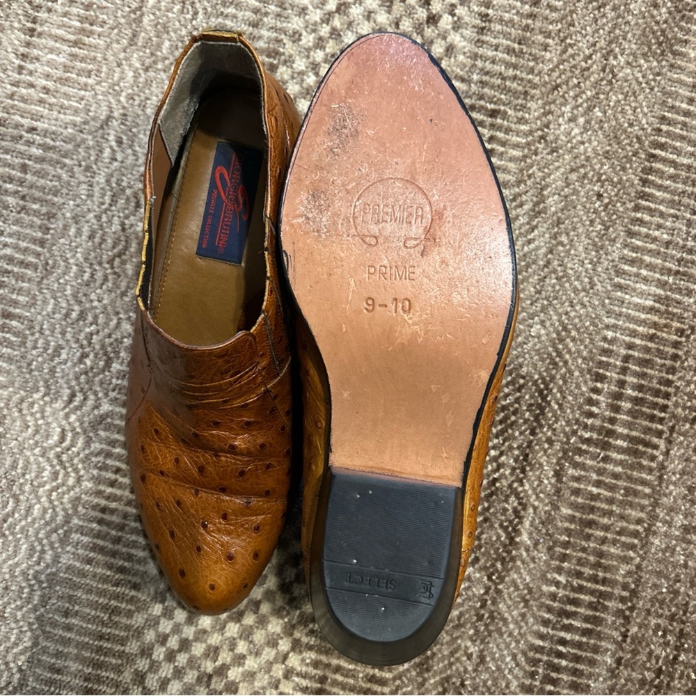 Giorgio Brutini Private Collection Brown Ostrich Loafer 12M - Picture 7 of 9